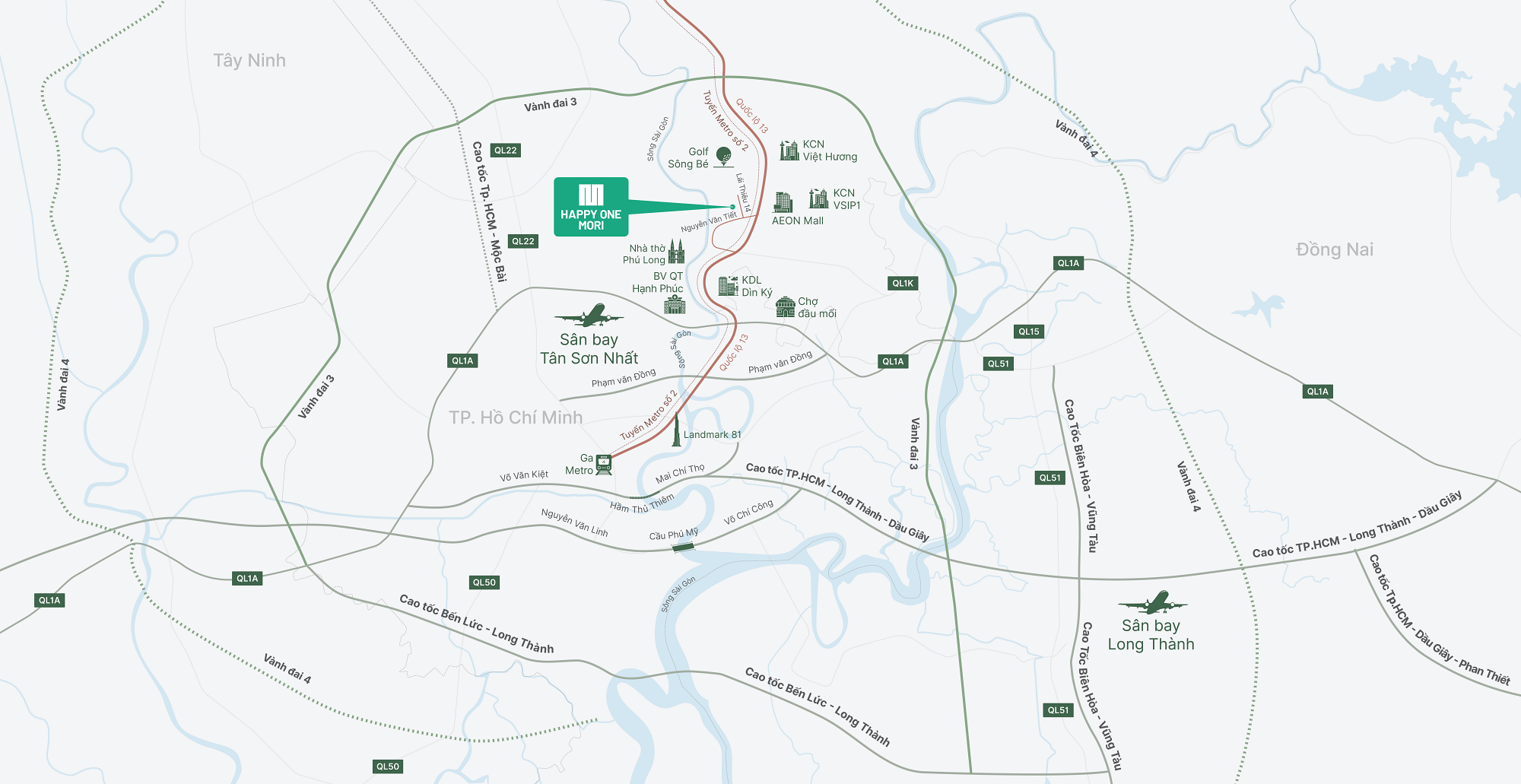 Vị trí Happy One Mori